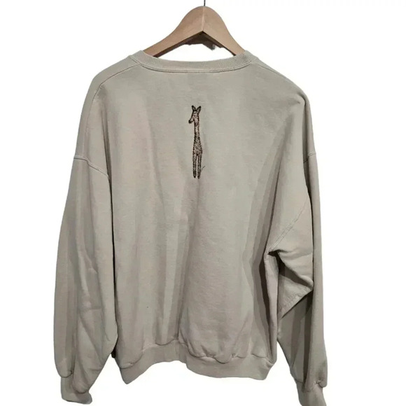 Vintage Quilted Patchwork Giraffe Oversized Crewnexk Sweatshirt XL - Picture 2 of 6